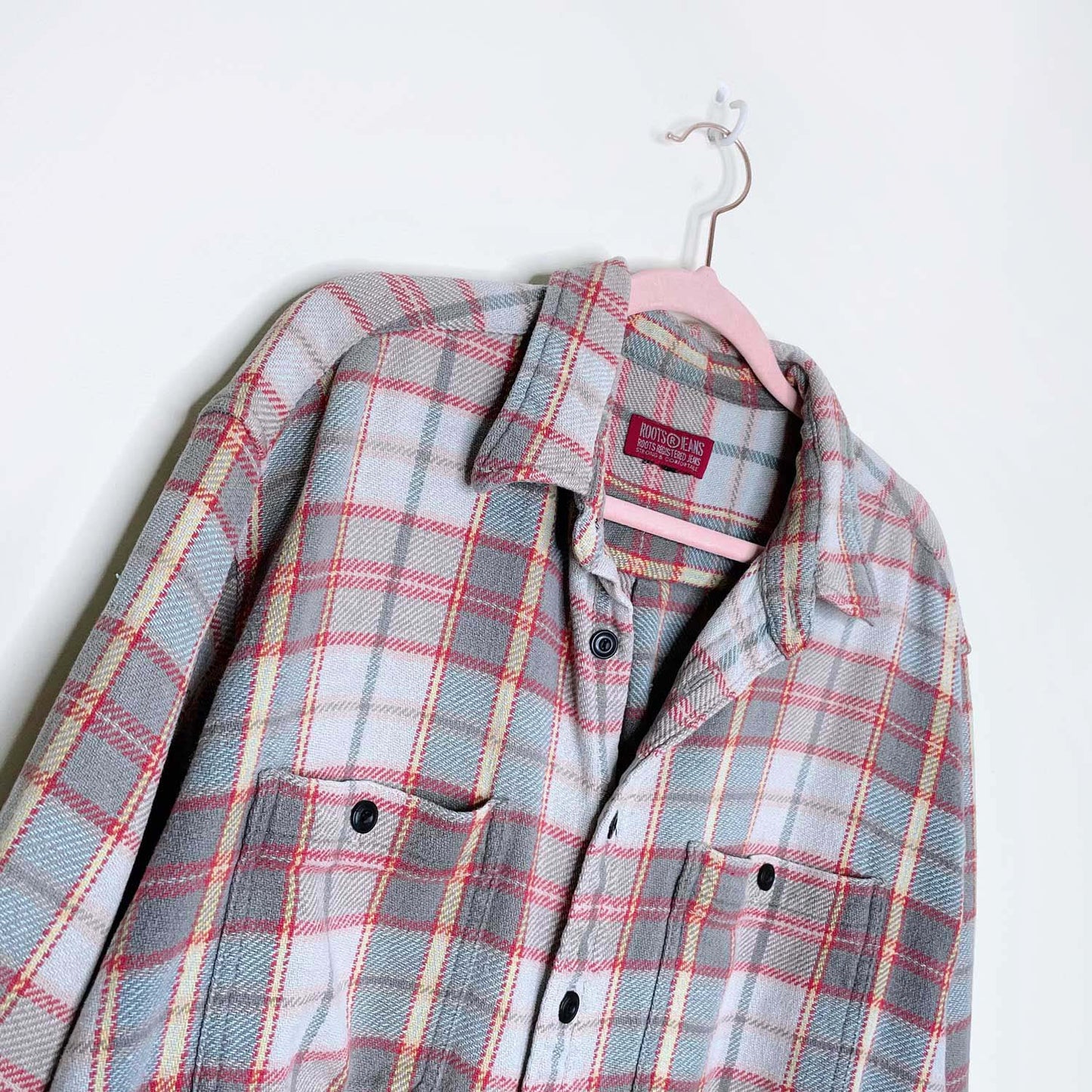vintage roots jeans cabin flannel shirt jacket - size large