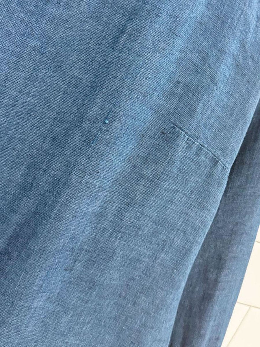 flax 100% linen relaxed top - good market thrift store
