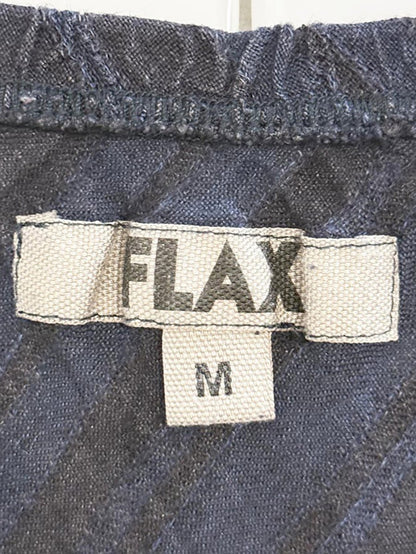 flax 100% linen stripe a - line midi maxi skirt - good market thrift store