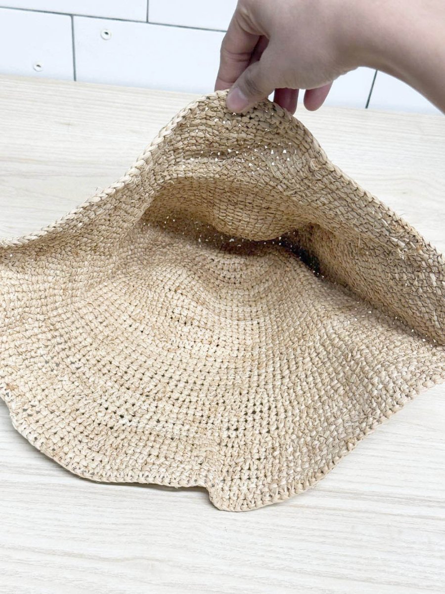 floppy woven straw summer sun hat - good market thrift store