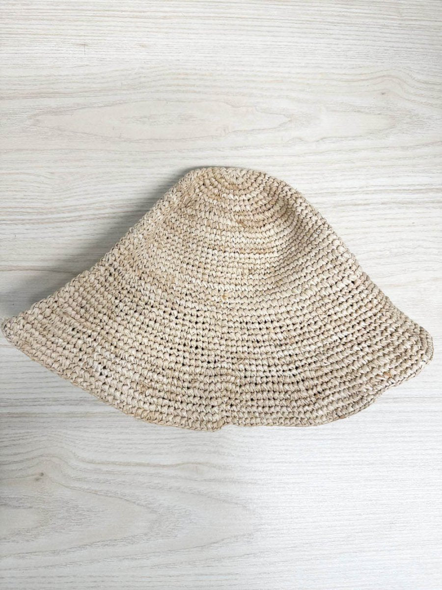 floppy woven straw summer sun hat - good market thrift store