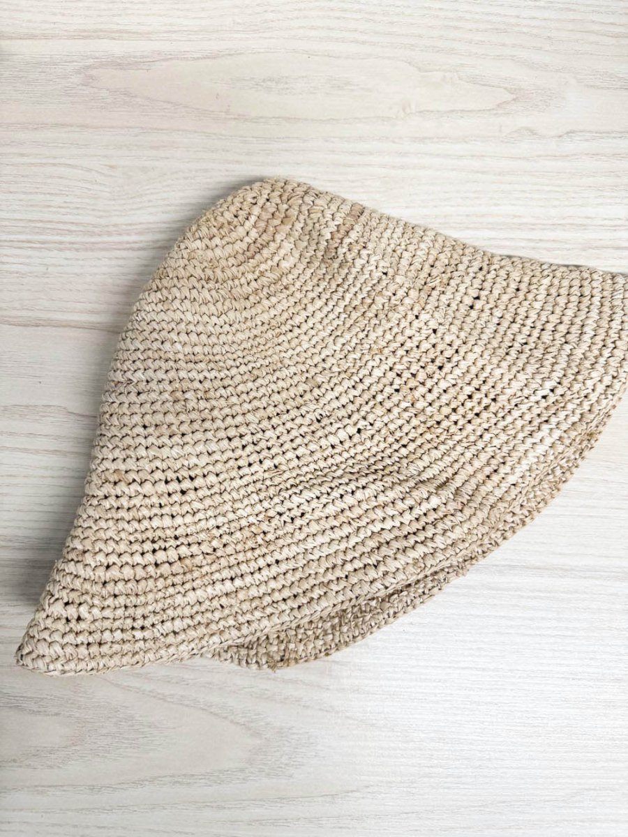 floppy woven straw summer sun hat - good market thrift store