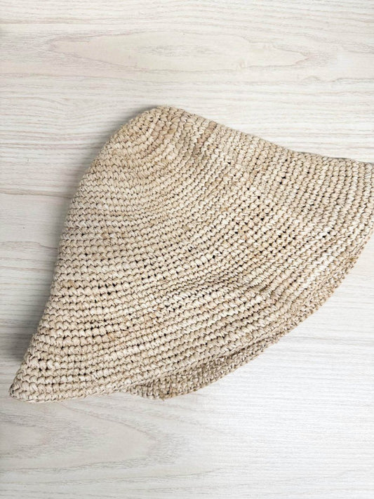 floppy woven straw summer sun hat - good market thrift store