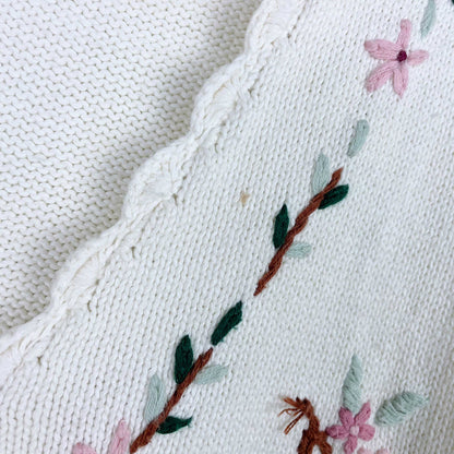 vintage 90s knit set floral embroidered vest