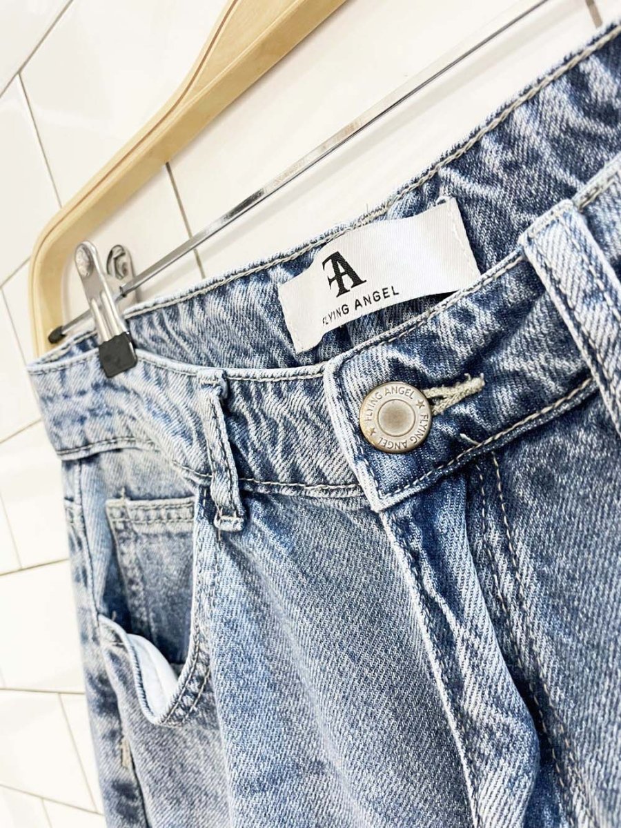 flying angel darted barrel leg loose jeans - good market thrift store