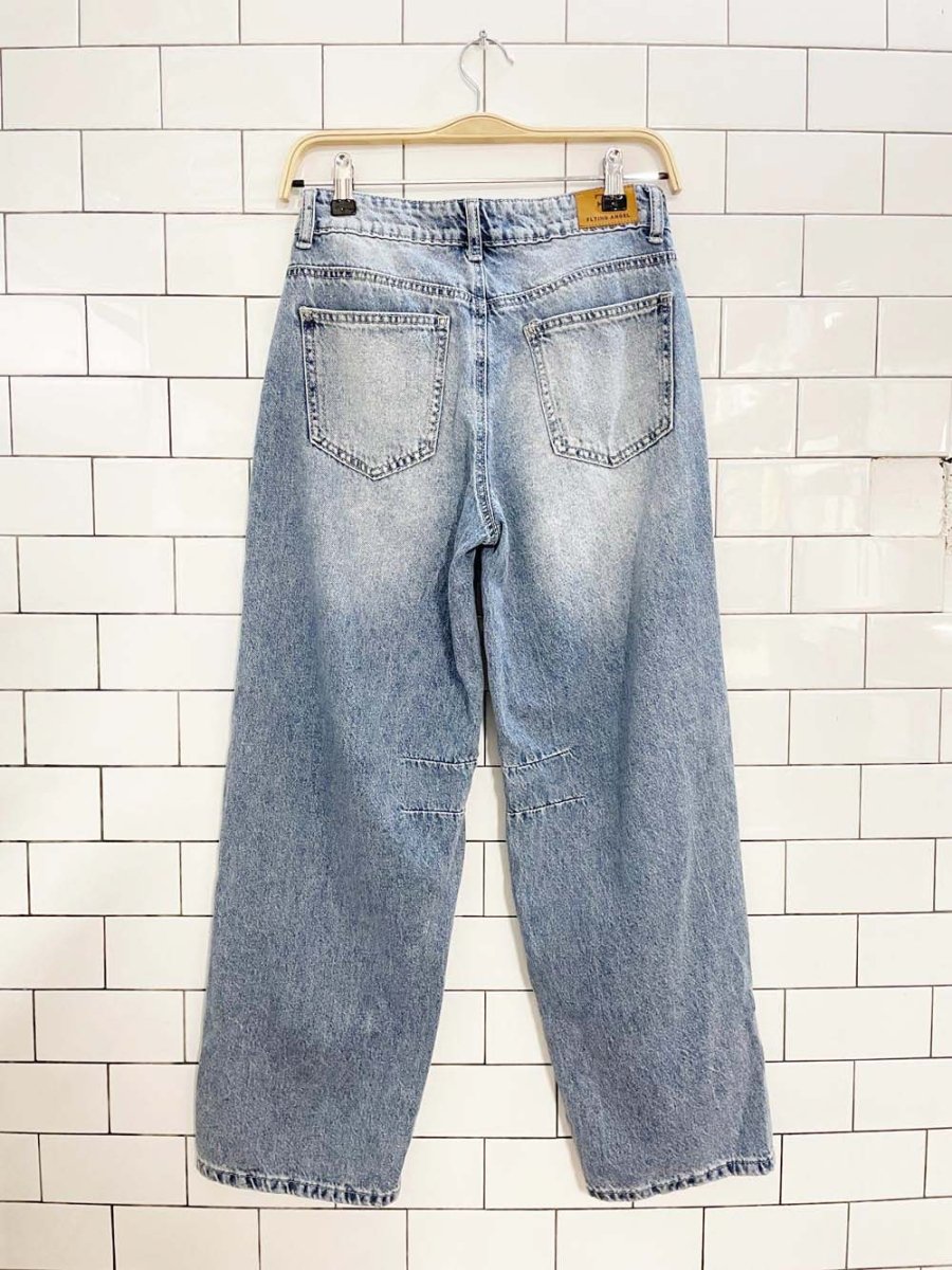 flying angel darted barrel leg loose jeans - good market thrift store