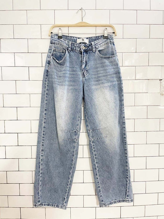 flying angel darted barrel leg loose jeans - good market thrift store