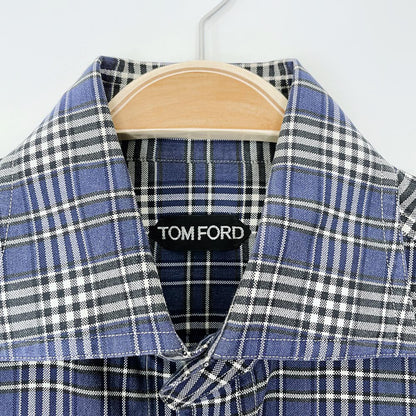 tom ford plaid epaulette utility shirt
