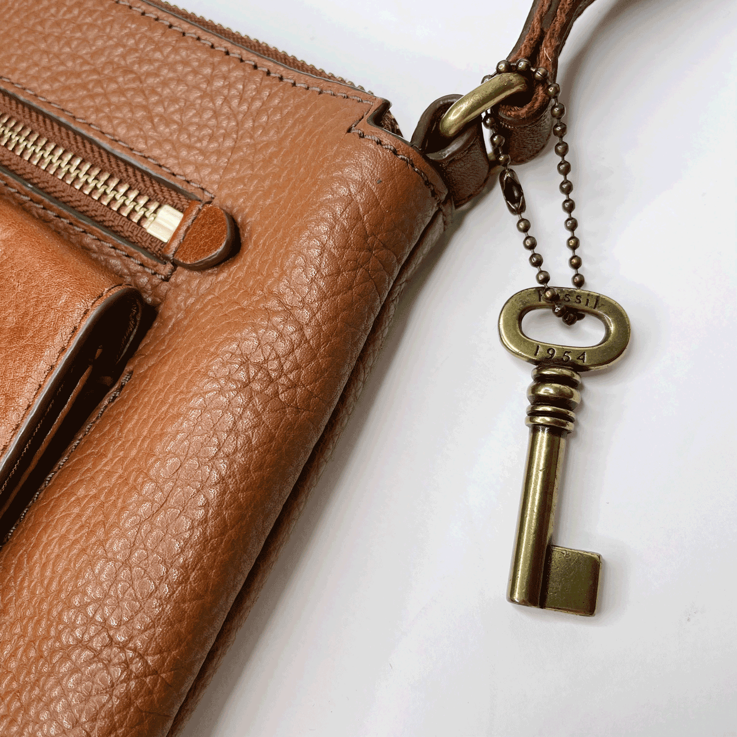 fossil kinley brown large crossbody bag