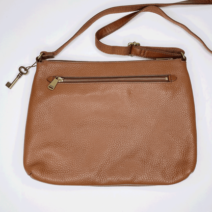 fossil kinley brown large crossbody bag