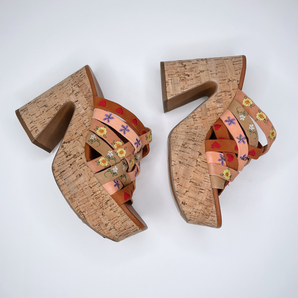 free people lisbon sandbar suede hippie platform sandals - size 39