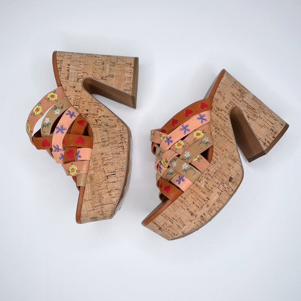 free people lisbon sandbar suede hippie platform sandals - size 39