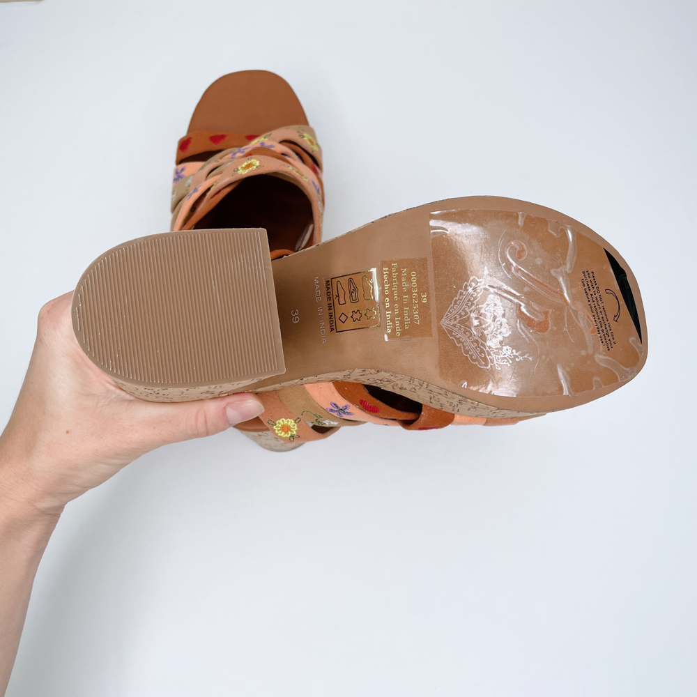 free people lisbon sandbar suede hippie platform sandals - size 39
