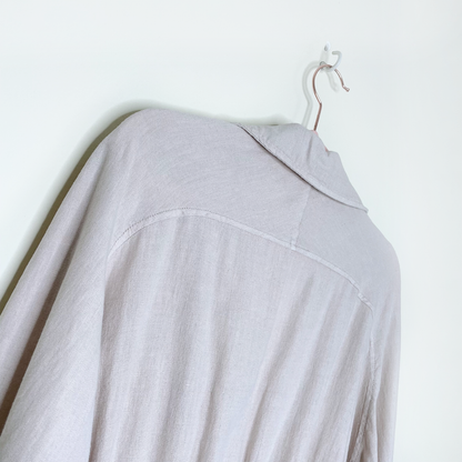 free people tan joani linen-blend jacket - size xs