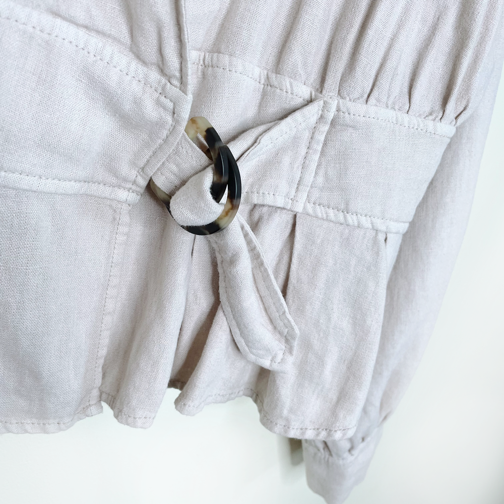 free people tan joani linen-blend jacket - size xs