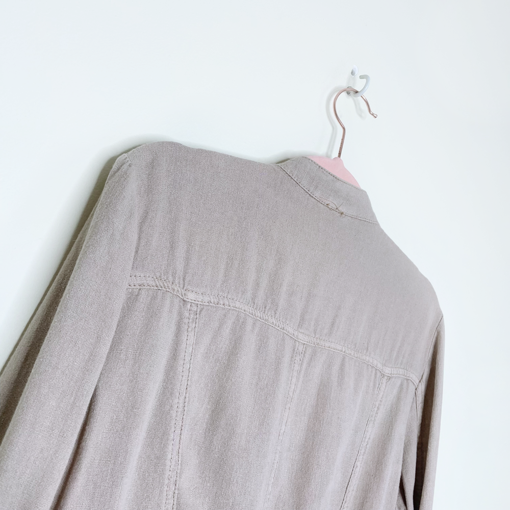 free people emilia military linen-blend jacket - size xs