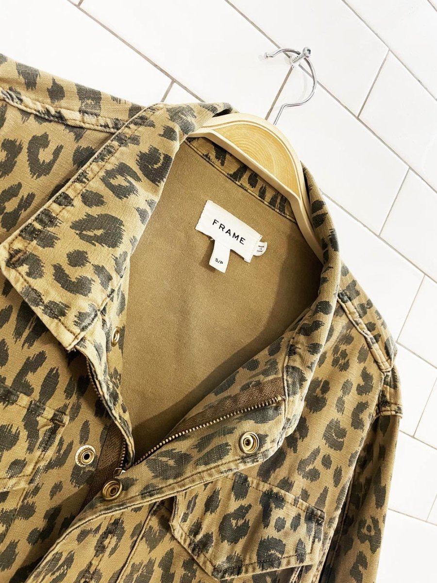 frame animal print cargo service jacket - good market thrift store