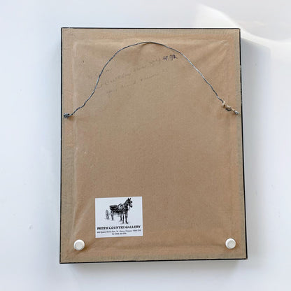 vintage 70s framed cross stitch poinsettia