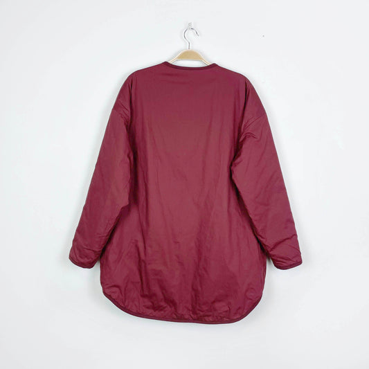 frank and oak long quilted overpiece liner jacket - size medium