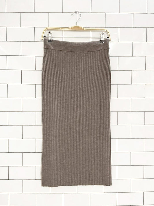 frank and oak 100% merino wool ribbed midi skirt - good market thrift store