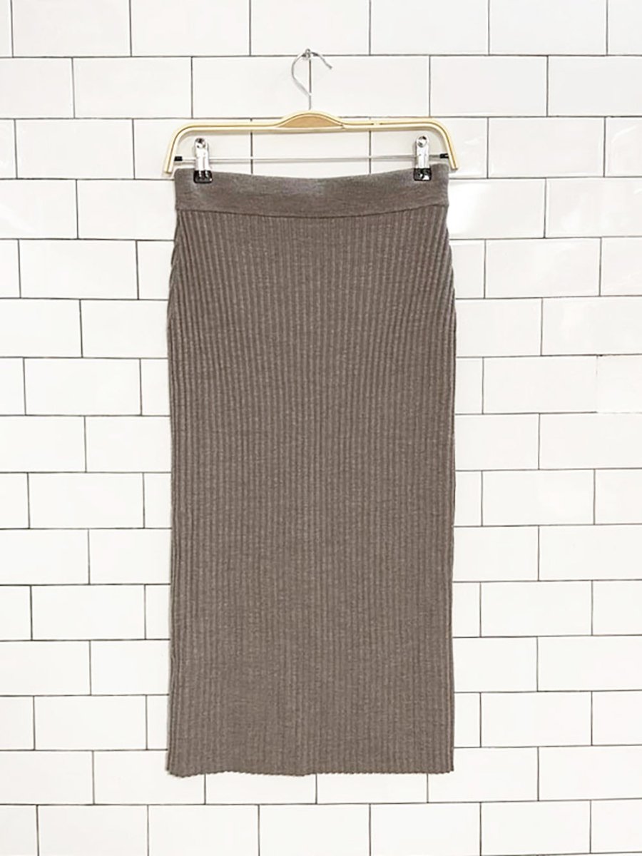 frank and oak 100% merino wool ribbed midi skirt - good market thrift store