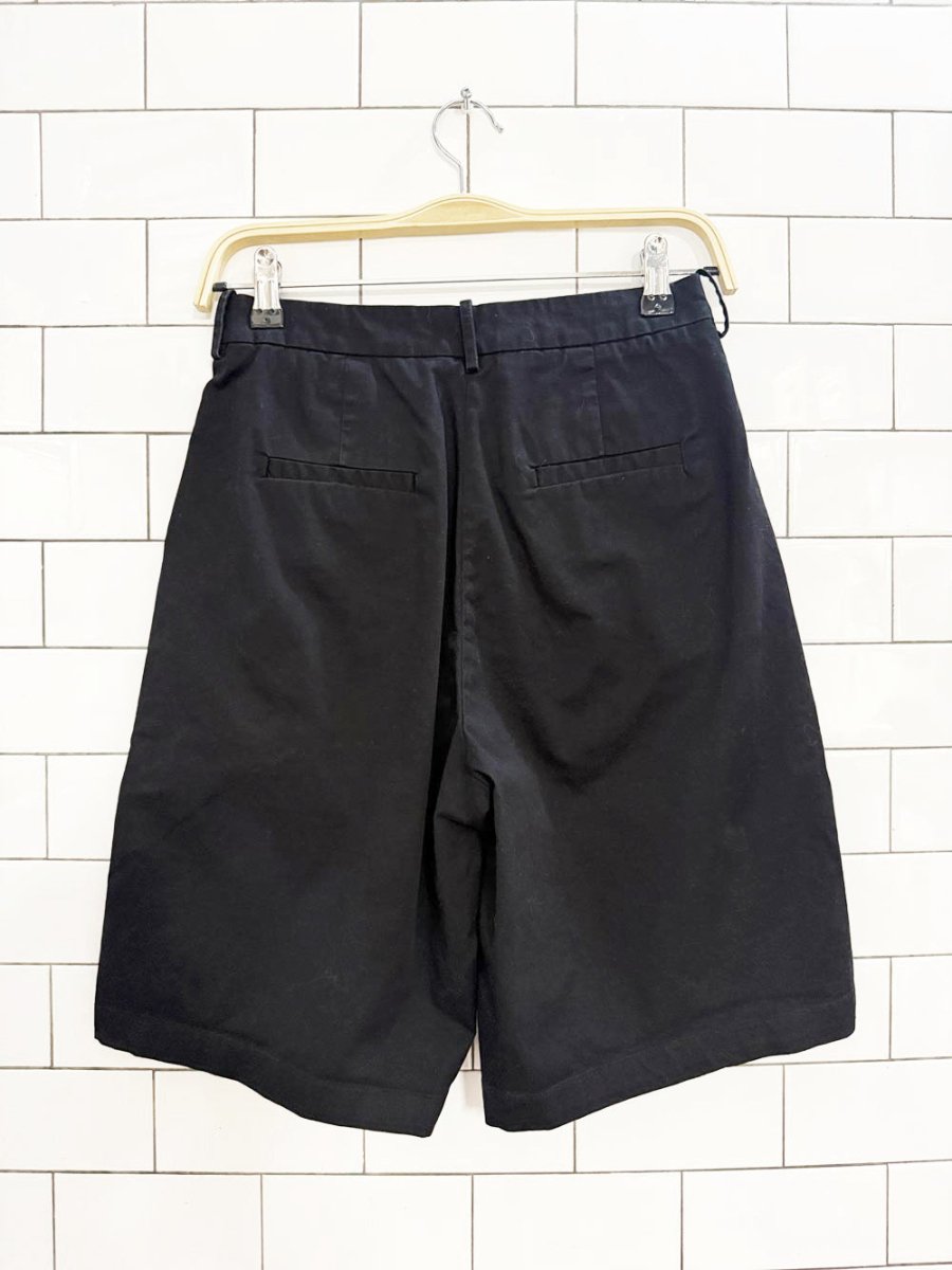 frank and oak high rise long tailored trouser shorts - good market thrift store