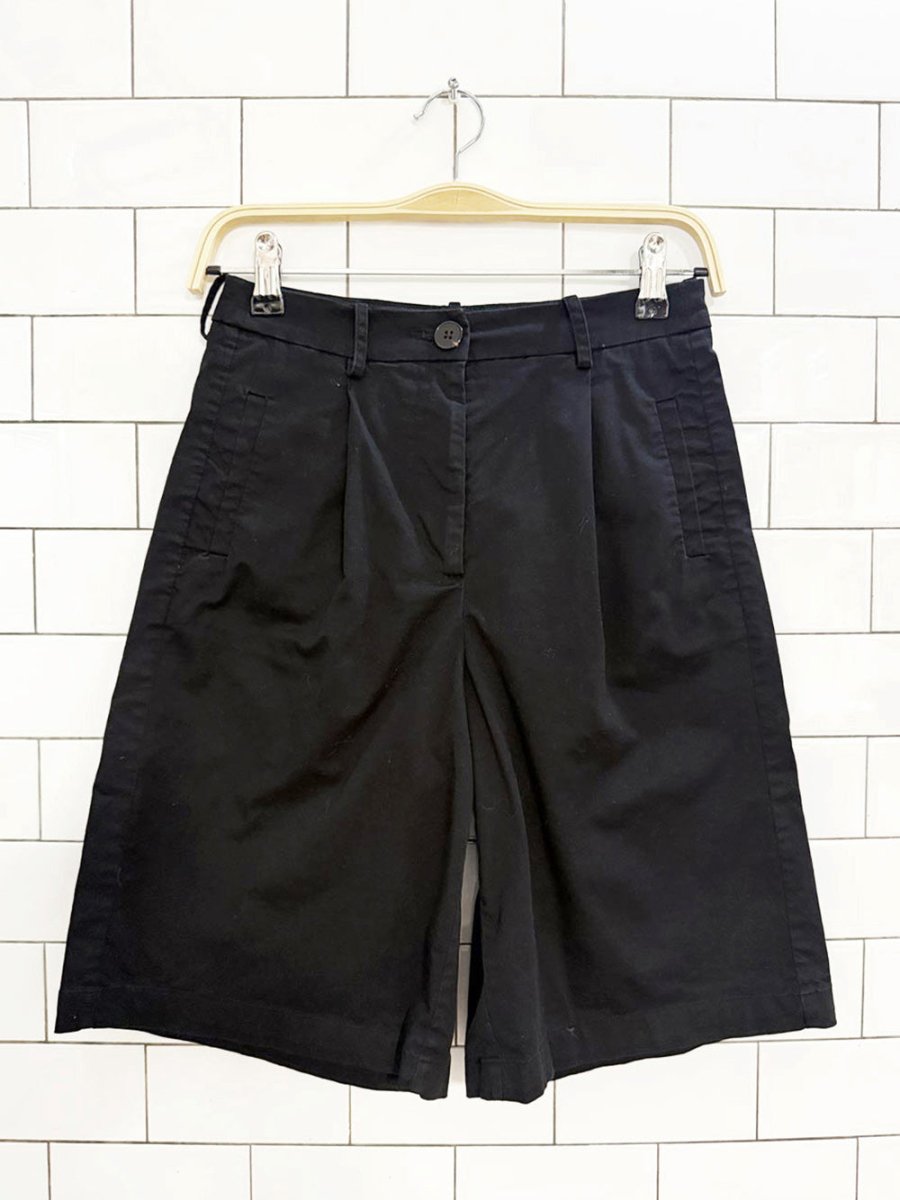frank and oak high rise long tailored trouser shorts - good market thrift store