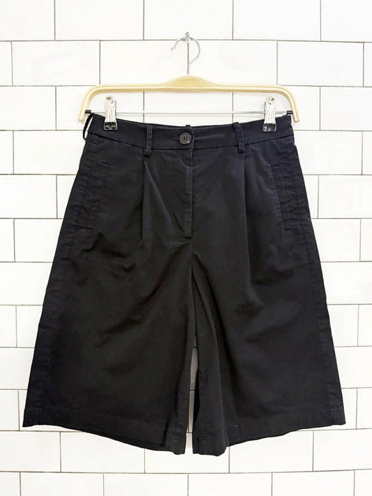 frank and oak high rise long tailored trouser shorts - good market thrift store