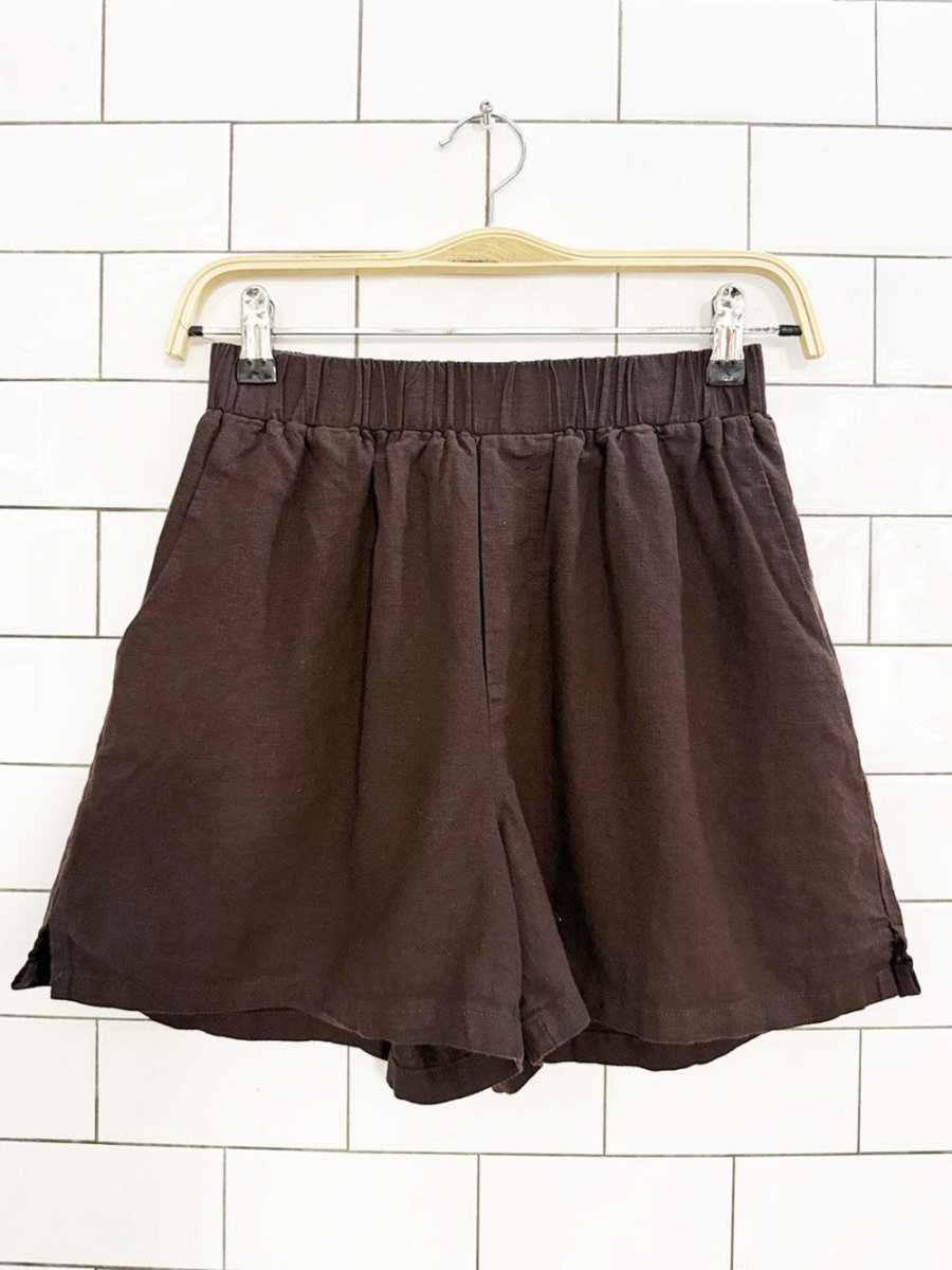 frank and oak linen - blend shorts - good market thrift store