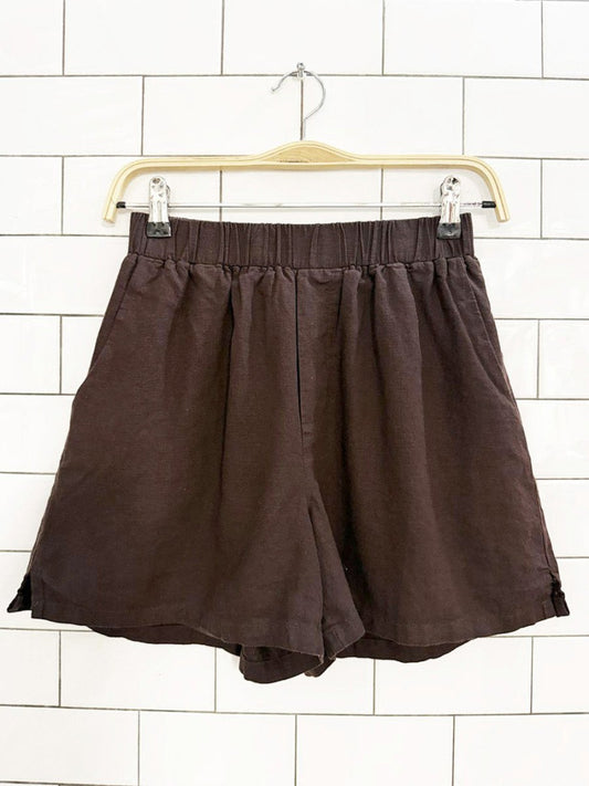 frank and oak linen - blend shorts - good market thrift store