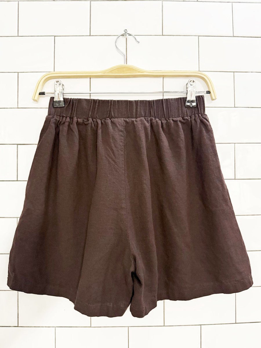 frank and oak linen - blend shorts - good market thrift store