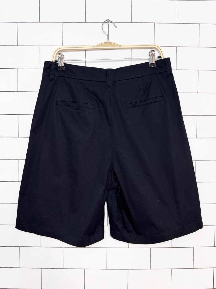 frank and oak pleated long trouser shorts - good market thrift store