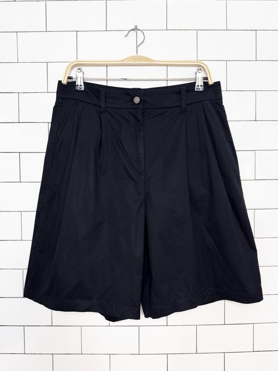 frank and oak pleated long trouser shorts - good market thrift store