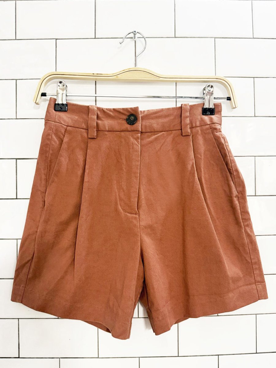 frank and oak pleated trouser shorts - good market thrift store
