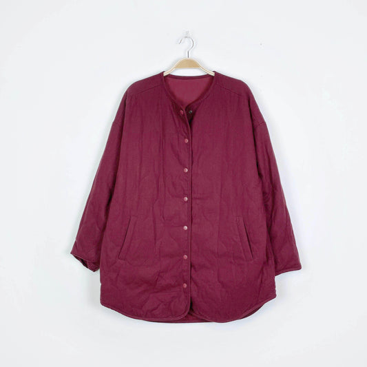 frank and oak long quilted overpiece liner jacket - size medium