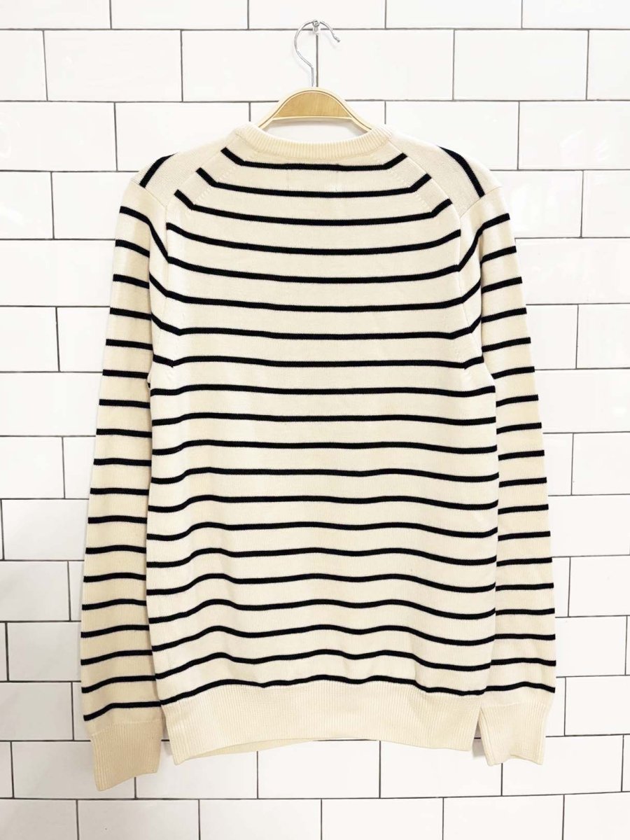 fred perry 100% merino wool nautical stripe knit sweater - good market thrift store