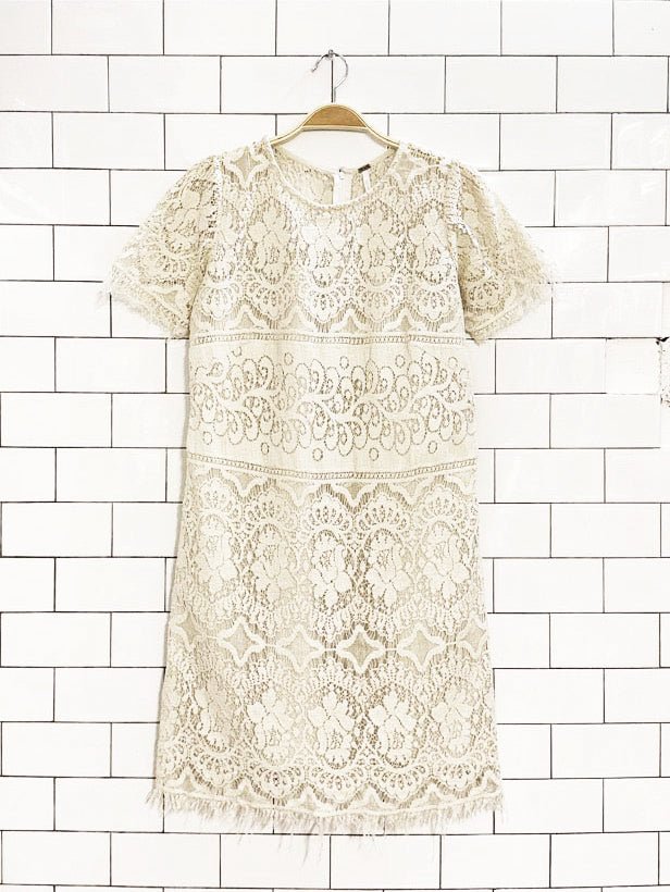 free people beautiful dreamer lace mini dress - good market thrift store