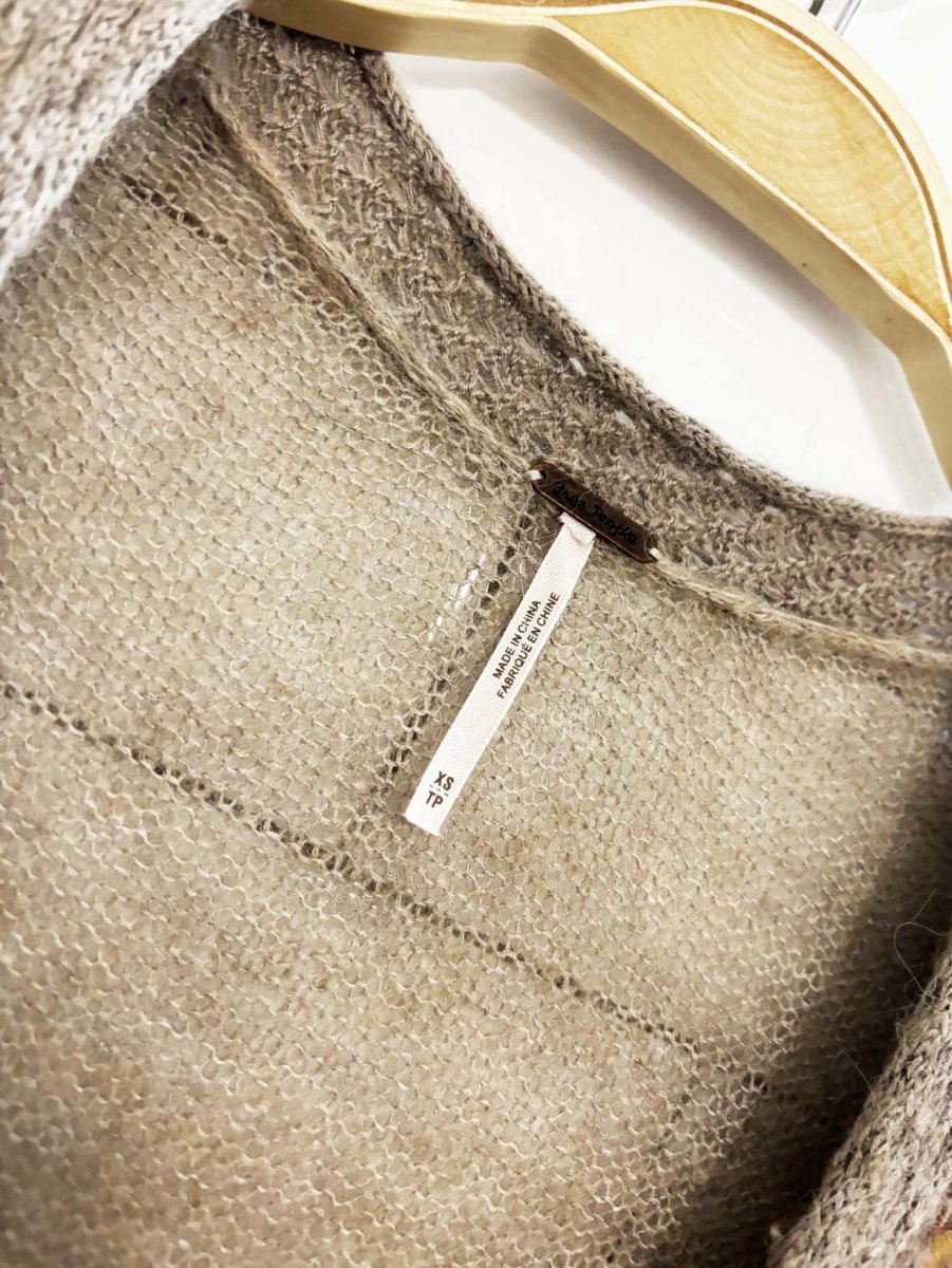 free people boho mohair - blend bell sleeve knit sweater - good market thrift store