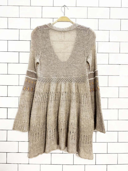 free people boho mohair - blend bell sleeve knit sweater - good market thrift store