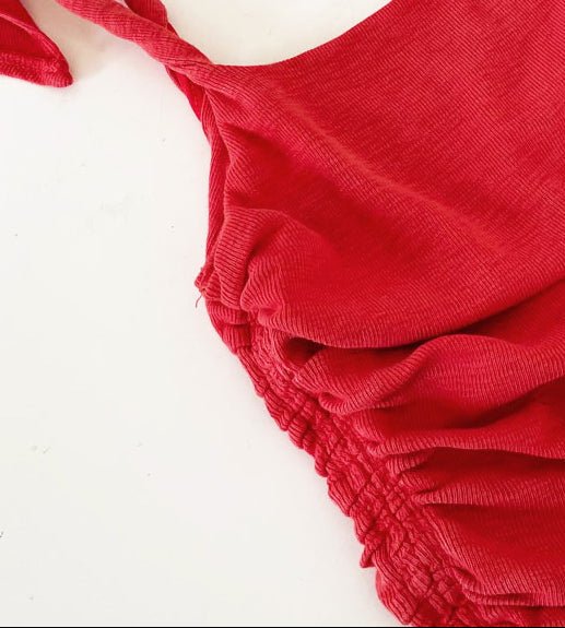 free people boulevard tank ruched tie shoulder tank top - good market thrift store