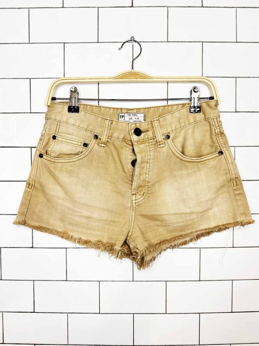 free people button fly cut off denim shorts - good market thrift store