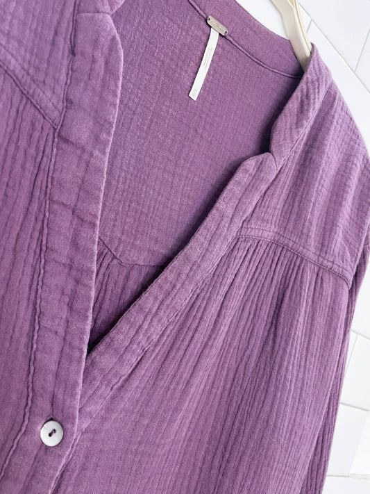 free people changing horizons gauze cotton oversized top - good market thrift store