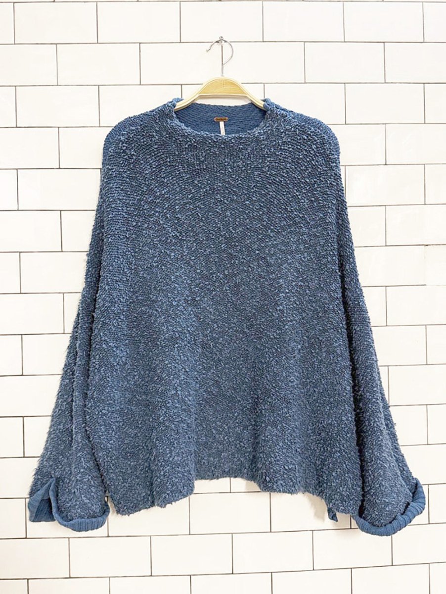free people cuddle up oversized textured slouchy knit sweater - good market thrift store