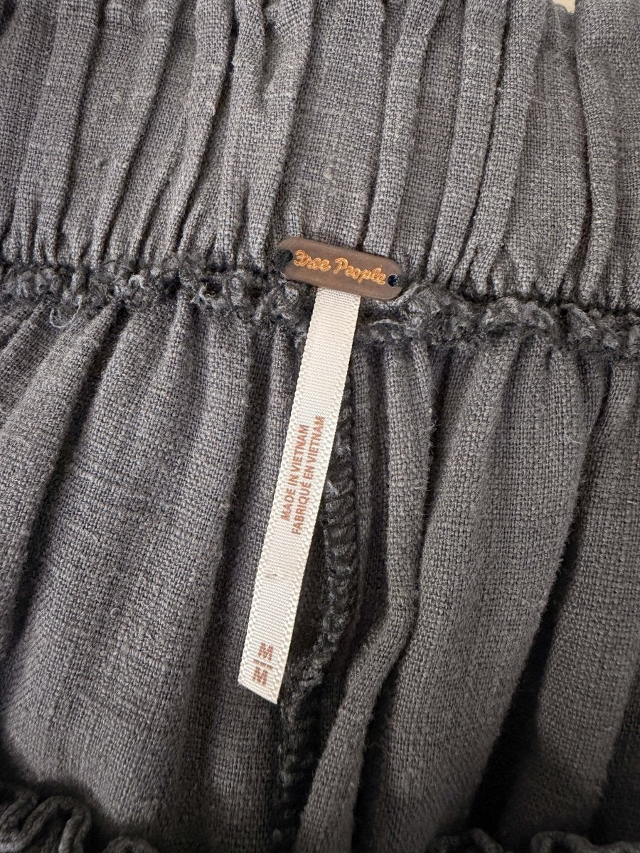 free people days end linen-blend casual wide leg pant - good market thrift store
