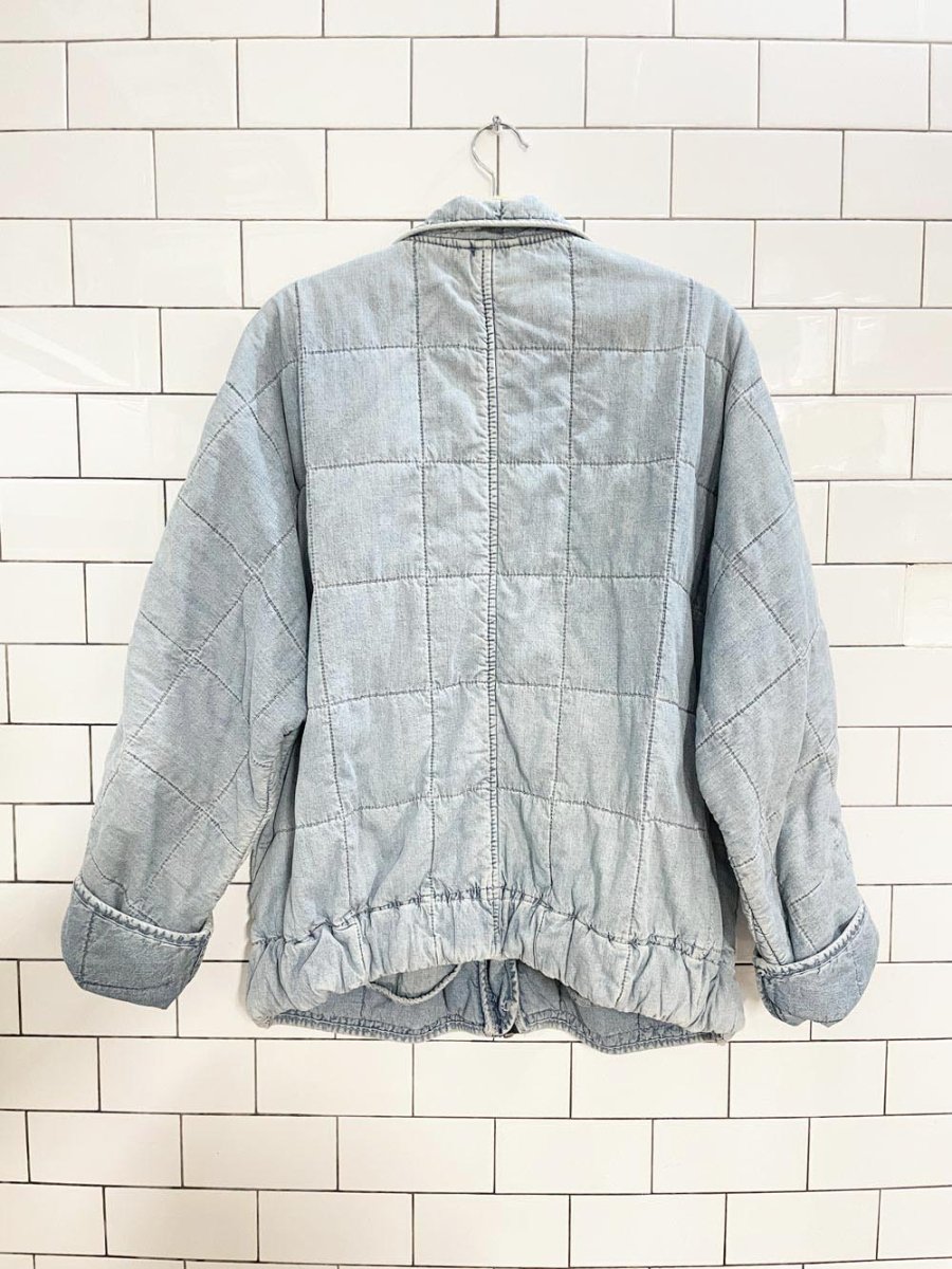 free people dolman quilted oversized denim jacket - good market thrift store