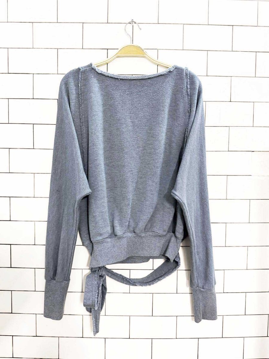free people hand loose wrap around sweatshirt top - good market thrift store