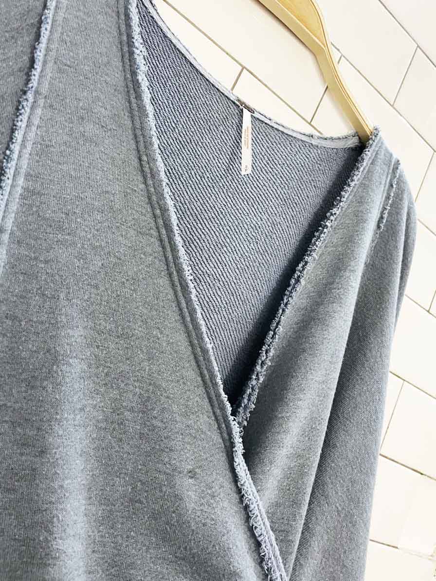 free people hand loose wrap around sweatshirt top - good market thrift store