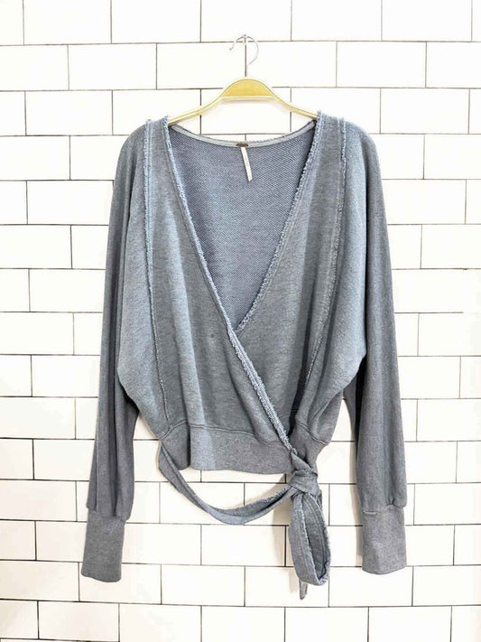 free people hand loose wrap around sweatshirt top - good market thrift store