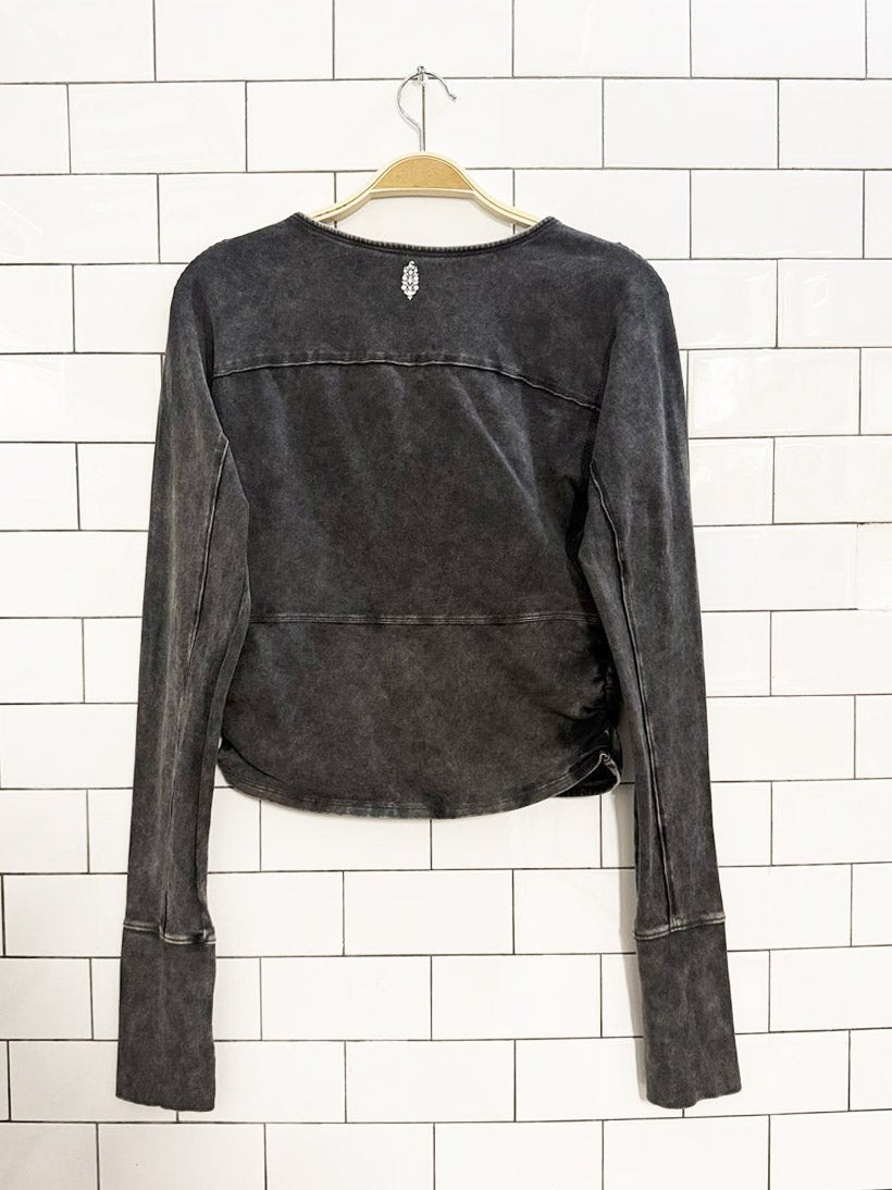 free people hot shot scrunch waist wrap top | fp movement - good market thrift store
