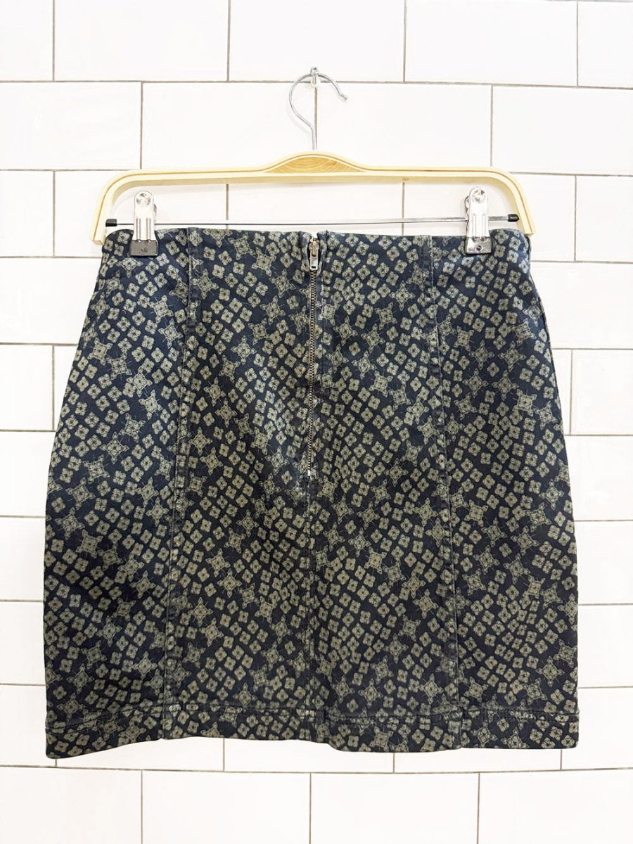 free people indigo combo denim mini skirt - good market thrift store